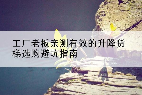 沁县升降货梯怎么选-工厂老板亲测有效的升降货梯选购避坑指南