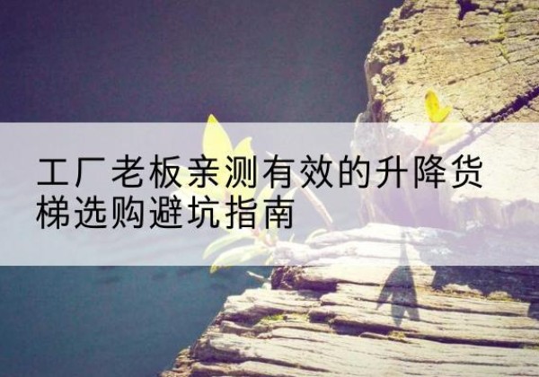 沁县升降货梯怎么选-工厂老板亲测有效的升降货梯选购避坑指南